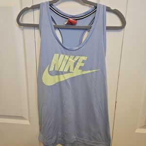 Nike Light Blue Tank with Neon Yellow Logo